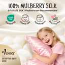 OLESILK 100% Mulberry Silk Toddler Pillowcase for Hair and Skin, Both Sides 19 Momme Pure Natural Silk Travel Pillow Cases with Hidden Zipper, 13"x 18", Pink