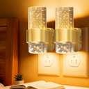 Night Lights Plug into Wall  Dimmable Nightlight with Dusk to Dawn Sensor 0100 LM Brightness Plug in Night Light for Bathroom Bedroom Hallway (Gold)