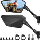 ATV Mirror, Multi-angle Side Rearview Mirrors for Bike Motorcycle ATV Scooter Cruiser with 8mm 10mm Bolt, 7/8" Handle Bar Mount Clamp Compatible with Suzuki Yamaha Honda Kawasaki Victory and More