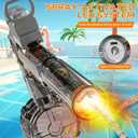 Electric Water Gun for Adults Kids, Transparent Automatic Squirt Watergun with Manual Function Led Lights, Summer Outdoor Water Pistol Pool Beach Party Toys for Boys Girls, Black
