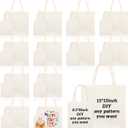 Amylove 24 Pcs Mini Tote Bag Sublimation Blank Canvas Tote Bags Reusable for Grocery Shopping, DIY, Easter Party Favor Gift Bags (15 x 15 Inch,8.5 x 8 Inch,Natural Color)