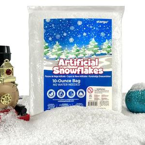 Fake Snow for Christmas Village - Faux Snow Flakes for Christmas Tree Snow Decoration, Artificial Snow for Holiday Décor, Winter Displays, Flocked Tree Snowflakes, 10 Ounces Sparkling White Craft Snow