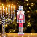 IMIKEYA Christmas Nutcrackers Figure: 1PCS Pink Wooden Nutcracker Soldier Christmas Ornament Decoration Ornament for Xmas Indoor Tabletop Desktop Shelves