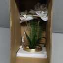 White Orchids Artificial Flowers in Gold Pot Faux Phaleanopsis Orchid Bonsia Fake Orchid Centerpiece for Dining Room