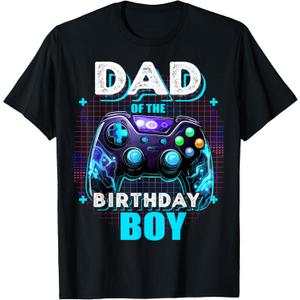 Dad of The Birthday Boy Matching Video Game Birthday Party T-Shirt, XL
