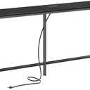 SUPERJARE Console Table with Outlet, 63 Inch Sofa Table with Charging Station, Narrow Entryway Table, Skinny Hallway Table, Behind Couch Table, for Living Room, Plants, Black, 7.9''d x 63''w x 31.5''h