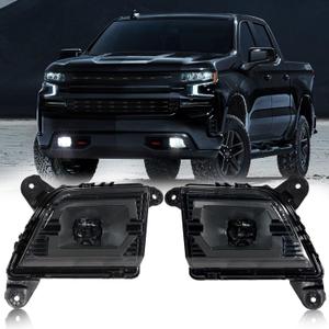 AUXMART LED Fog Light Fit for Chevrolet Silverado 1500 2500HD 3500HD 2019-2022 Front Bumper Driving Fog Lamps Kit with Wiring & Switch