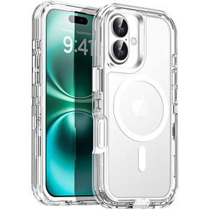 AICase for iPhone 17 Case Clear with Magsafe,3 in 1 Magnetic Heavy Duty Drop Protection Full Body Rugged Shockproof/Dust Proof 3-Layer Military Protective Tough Durable Cover for iPhone 17 6.3"_1