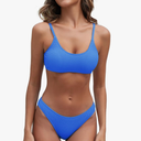 Women's Ribbed Bikini Sets Scoop Neck Cheeky Swimsuit Textured Two Piece Bathing Suit  size XL