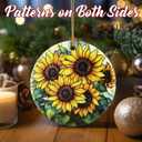 Christmas Ornaments, Dodosky 2.8in Ceramic Sunflower Ornament, Xmas Decor, Christmas Tree Ornaments, Xmas Decorations for Tree, Holiday Ornament, Gift Ideas, Sunflower Gifts for Women, Friend