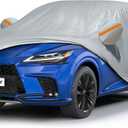 Car Cover for 2008-2025 Lexus RX/RX350/RX450H/RX500H, Waterproof Custom-fit All Weather Sun Rain UV Dust Snow Protection Outdoor Full Car Cover with Door Zipper and Cotton Lining-Grey