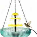 3-Tier Solar Powered Hanging Bird Bath Fountain Cascading Water Feeder for Hummingbirds Wild Birds[16.4FT/Extra Long Cord] for Outdoor,Garden, Patio, Backyard Decor