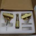 Gold Exterior Door Lock Set, Front Door Lock Set with Deadbolt, Square Contemporary Brushed Gold Front Door Lock Sets, Heavy Duty Zinc-alloyed Exterior Door Handle (1 Pack)