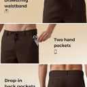 Willit Men's Linen Pants Casual Linen Dress Pants Drawstring Beach Summer Lightweight Trousers 40"Wx30"L (Brown)