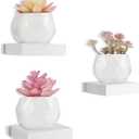 HAO Small Floating Shelf 6 inch Wall Mounted Mini Hanging Display Shelves for Living Room Bedroom Bathroom Set of 3 White