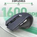 Acer Wireless Mouse for Laptop, 2.4GHz Computer Mouse 3 Adjustable DPI Office Cordless USB Mice with USBA Receiver, 6 Buttons, 1600 DPI, Medium to Large Sized Hands Compatible with PC, Laptop, Desktop