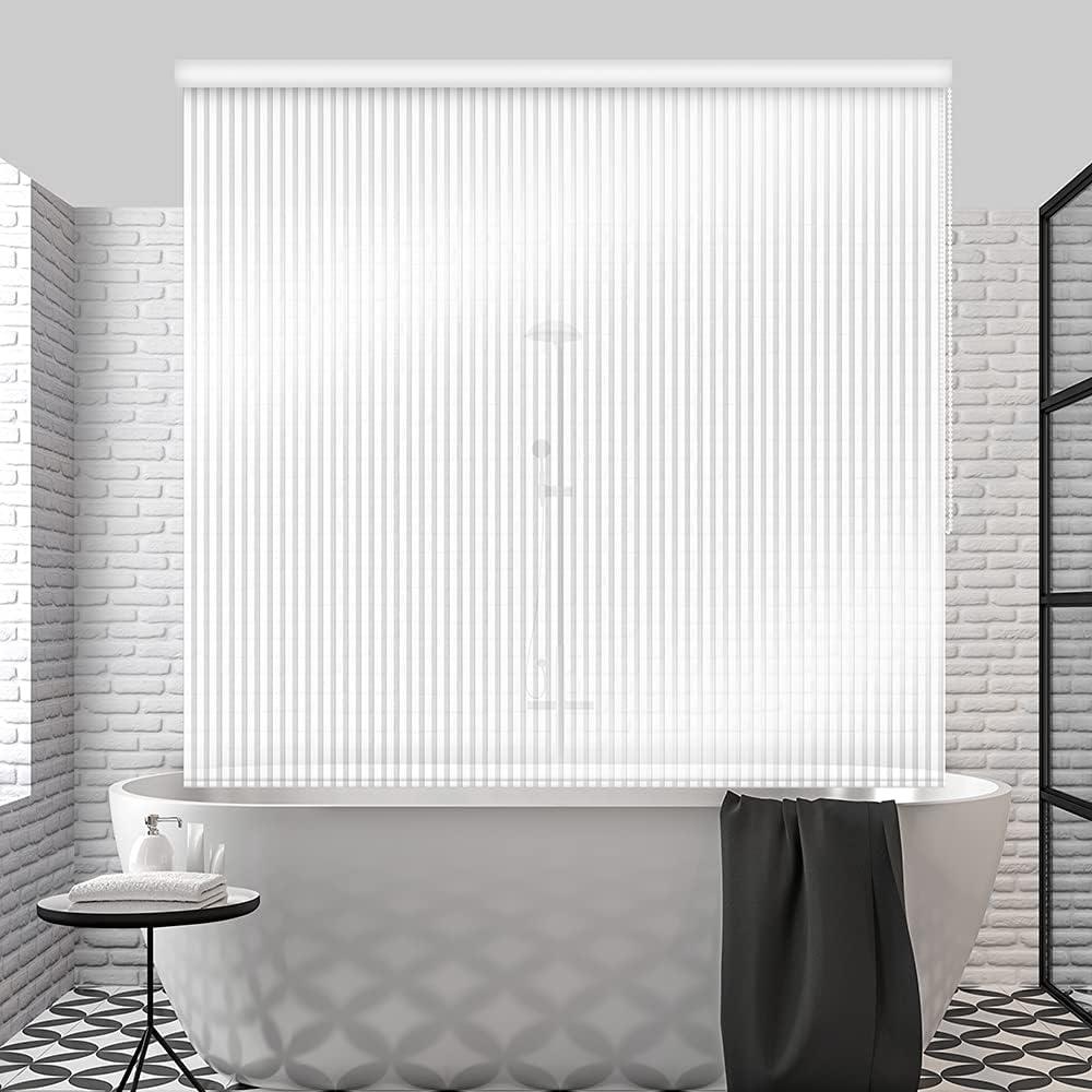 Replacement Shower Curtain for Bathroom. Replacement Curtain only (White Stripe)