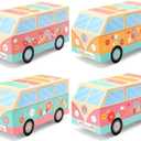 Sinasasspel 12PCS Hippie Party Favor Boxes Two Groovy Birthday Party Decorations Hippie Bus Gift Treat Goodie Candy Paper Boxes Boho Rainbow Back to School Retro 60s Theme Table Centerpieces