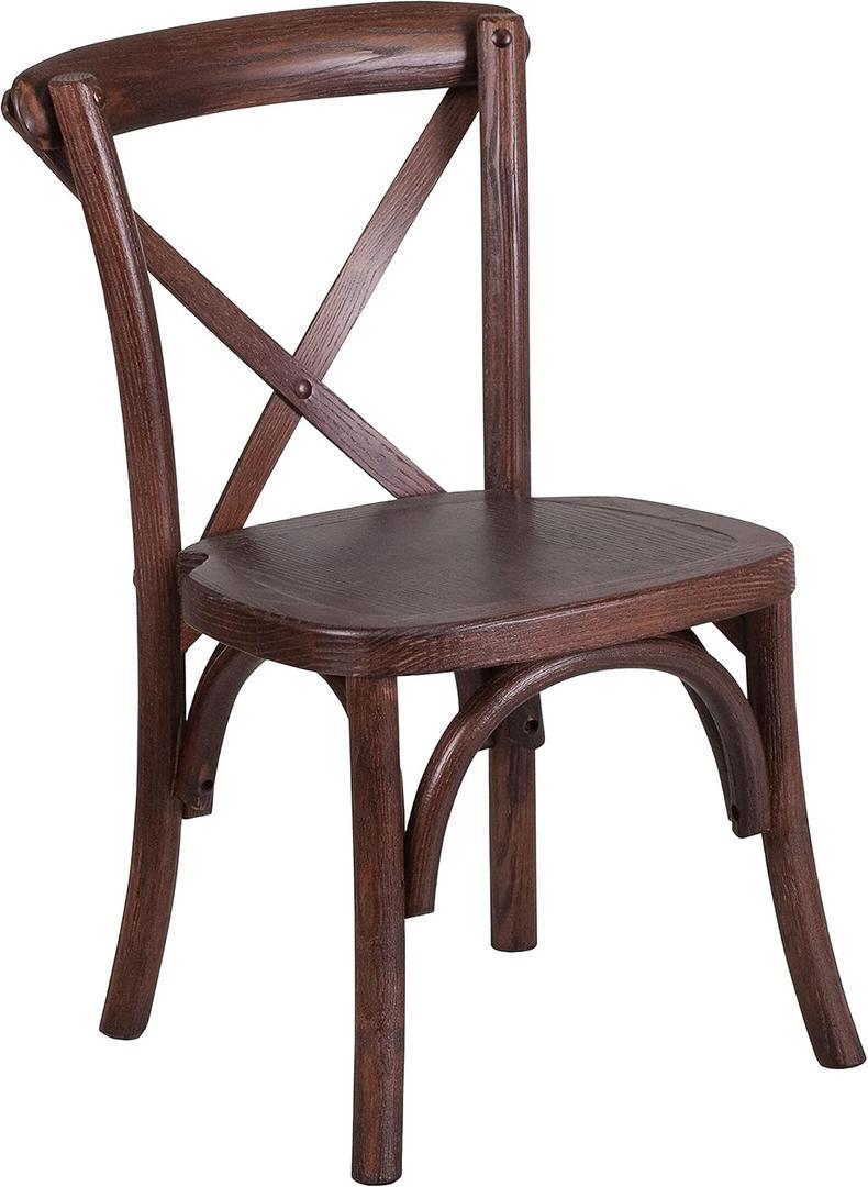 Flash Furniture HERCULES Series Kid's Mahogany Cross Back Chair (1 Pack)