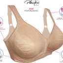 Playtex Women's Wireless Bra, 18 Hour Plus-Size Bras Available, Front Close, Extra Back Support, E525, Single or 2-Pack (White)