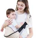 GAGAKU Toddler Carrier Adjustable Padded Sling Portable Ergonomic Baby Holder Carrier with Non-Slip Seat for 6-36 Months Infants & Toddlers (14-35 lbs)-Cream