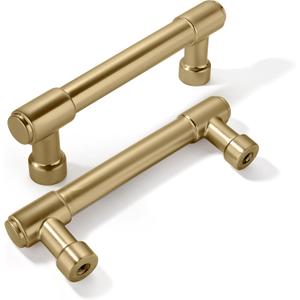 khtumeware 10 Pack 3 Inch(76mm) Champagne Bronze Kitchen Cabinet Handles Warm Brass Cabinet Pulls Gold Kitchen Cabinet Hardware for Cupboard Drawer Pulls Dresser Handle