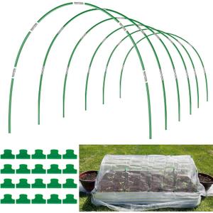 Garden Hoops for Raised Beds, 36pcs Greenhouse Hoops Grow Tunnel, 6 Sets 8ft Rust-Proof Fiberglass Frame for Garden Netting, Row Cover, Shade Cloth, Protecting Outdoor Plants