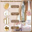 10 x 2PCS Gold Floor Candelabra,5 Arm Candle Holder Tall Floor Candle Holder with Acrylic Lampshade for Wedding Table Birthday Party Home Decoration Fit LED Taper Candles