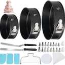 WERTIOO 138pcs Springform Cake Pan Sets for Baking with Cake Decorating Kit, 3 Round Non-Stick Springform Pan Set (6, 8, 10 inches), Leak-Proof Cheesecake Pan with Icing Tips, Cake Leveler & eBook