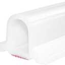 Duzzy 67 Inch Collapsible Shower Threshold Water Dam, Silicone Shower Water Stopper Barrier, Ideal for Wheelchair Accessible, Suitable for Accessibility ADA Handicap Showers Bathroom(5.6 Ft, White)