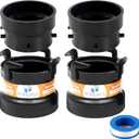 TonGass (2 x Combo Pack) RV Sewer Hose Fitting Adapter to PVC, RV Sewer Connection & RV Sewer Termination Adapter - 3" Hub x Bayonet Hooks with Thread Seal Tape