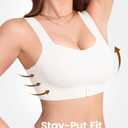 Derisaly Womens Seamless Bra Wireless Pullover Push Up Bras Front Closure Supportive Vest Bralette Full Coverage Tshirt Bra (White, L) (White, L)