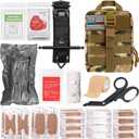 IFAK Trauma Kit with Tourniquet, 4Inch Israeli Bandage, Tactical First Aid Kit for Car, Camping, Hiking and Travel with Molle Bag (Camouflage Green)