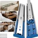 goldenwarm Soft Close Heavy Duty Drawer Slides 22 Inch, 10 Pairs 100lb Load Capacity Ball Bearing Drawer Glides, 3-Section Full Extension Side Mount Rails for Kitchen, Office, Workshop Cabinet