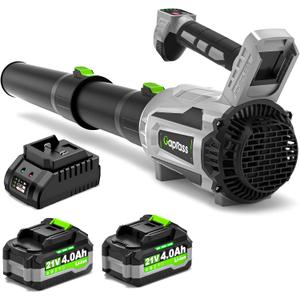 Leaf Blower Cordless, 2 x 4.0Ah with Battery and Charger, 5 Speed & Turbo Mode 650CFM 180MPH Blowers for Lawn Care, Lightweight Electric Leaf Blowers for Lawn and Yard Care, Blowing Leaves Snow