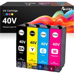 Remanufactured 40V Ink Cartridges Compatible for SureColor T5170 T5170M T3170M T3170 T2170 SC-T2170 T5170 T3170 Printer(BCMY, 4-Pack)