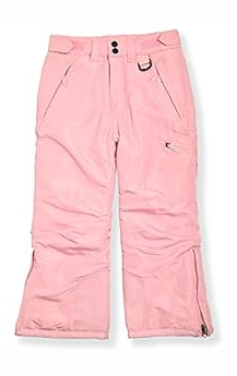 Arctic Quest Insulated Ski and Snow Pants for Boys and Girls, Water Resistant Trousers for Kids Blush