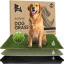 Dog Grass Pad with Tray 23x35 Soft-Touch Artificial Grass Pad for Dogs Potty with Pee Pads Washable & Puppy Porch Potty Tray Dog Litter Box Indoor & Outdoor, Pet Turf for Puppy Toilet Training