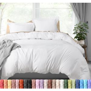 Utopia Bedding Duvet Cover Queen Size - 3 Piece with Zipper Closure - 1 Comforter Cover 90X90 Inches & 2 Pillow Shams 20X26 Inches (White) Comforter Not Included