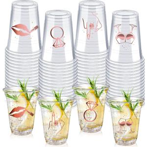 meekoo 100 Pcs Bachelorette Party Decorations Cups Bulk Bridal Shower Disposable Plastic Cups for Last Toast on the Coast Wedding Girls Party Supply Favors