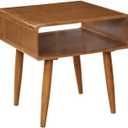 Boraam Zebra Series Alborg End Table, Rich Walnut