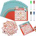 Soulchen 52 Pcs Christmas Bingo Christmas Dry Erase Bingo Cards 24 Players Holiday Festival Xmas Party Favors for Adults Large Group Family Activities Birthday Party Supplies