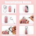Key Fob Cover with Bling Cute Cat Clip Keychain& Push to Start Button Ring, Car Key Shell Compatible with Hyundai Elantra Ioniq Sonata Tucson Elantra GT Smart Key for Women, Pink-4 Buttons
