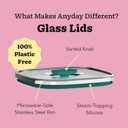 Anyday 2 Pack 2.5 Cup Microwavable Glass Lunch Containers With Glass Lids, Microwave Safe Lunch Bowls with Lids for Work, Food Storage, Bento Box Meal Prep Container