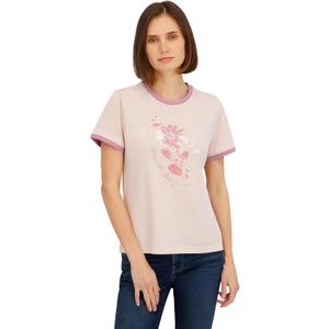 Spyder Women's Floral Chase The Sun Graphic Short Sleeve Tee T-Shirt (Beige, M)