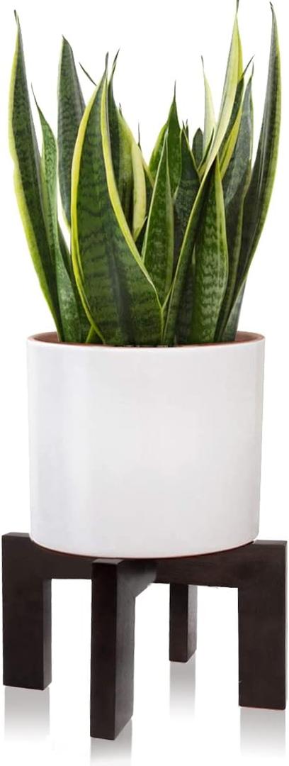 Gendral Forwepup Plant Stand Indoor Outdoor, Mid Century Plant Stand for Indoor Plants, Wood Modern Plant Holder Rattan Flower Plant stool, Low Short Boho Rustic Planter Stand, Fit 5-15 Inch Pot