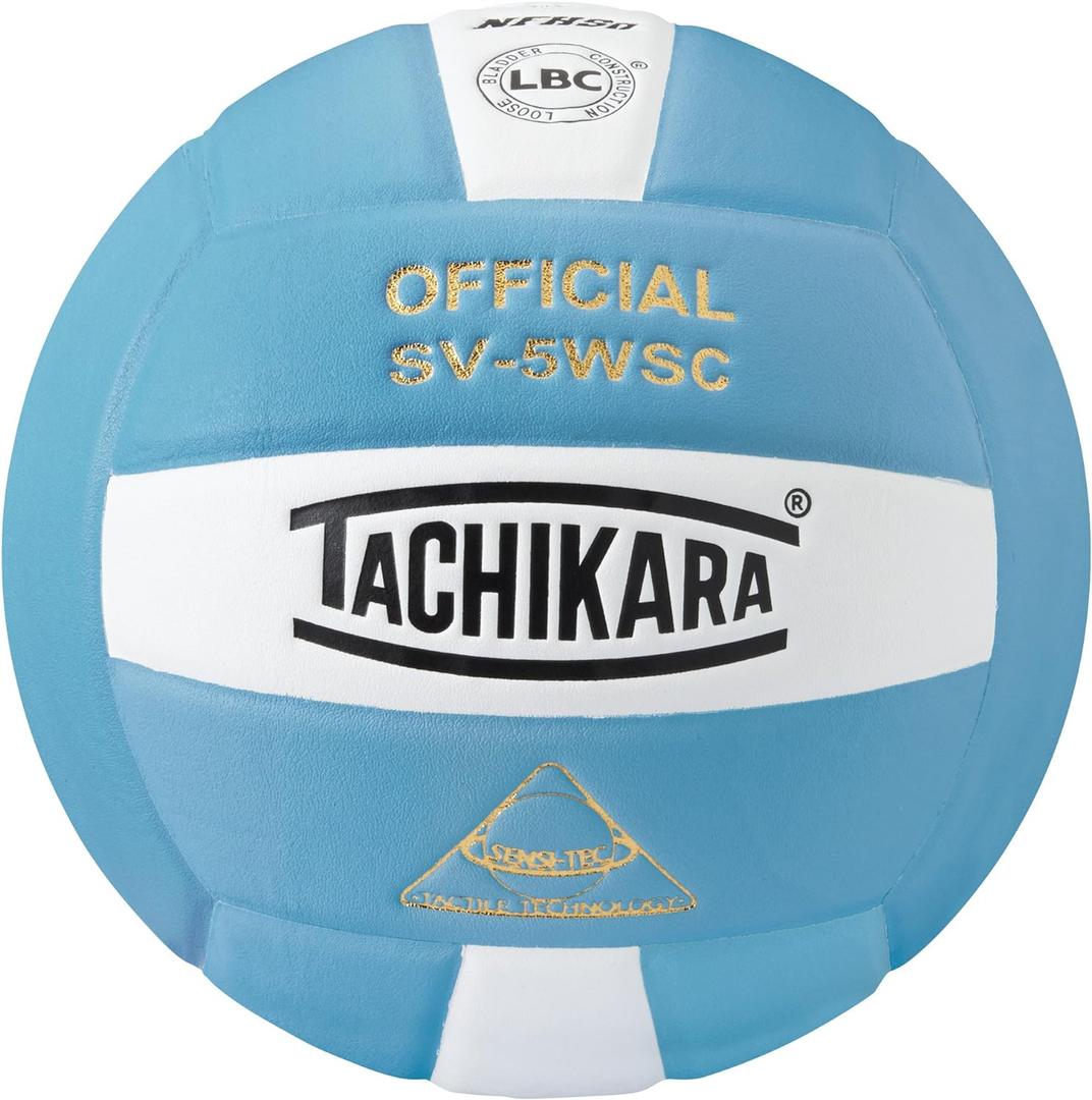 Tachikara Sensi-Tec Composite Volleyball, Powder Blue/ White, Loose Bladder Construction, Old NHFS