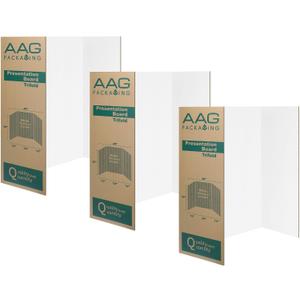 Trifold Presentation Board, Double-Wall Construction, Smooth Edges, Foldable Storage, for School Projects, Business Presentations (White, 36 x 48 x 0.78 inch)