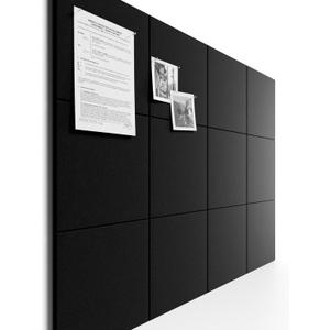 Bumusty Large Cork Board 47"x35" Alternative - 12 Pack Felt Wall Tiles with 70 Safe Removable Adhesive Tabs, 30 Pushpins, Cork Boards for Walls Pin Board Bulletin Board Office Decor (Black)