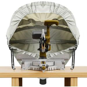 Miter Saw Dust Collection Hood, Table Saw Dust Solution with 4" Vacuum Port & Storage Bag, Heavy-Duty Oxford Fabric, Fits Most Standard 10" Sliding/Chop Saws, Grey